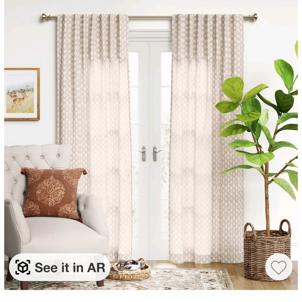 Threshold clipped texture light filtering natural 84 x 50 curtain panel